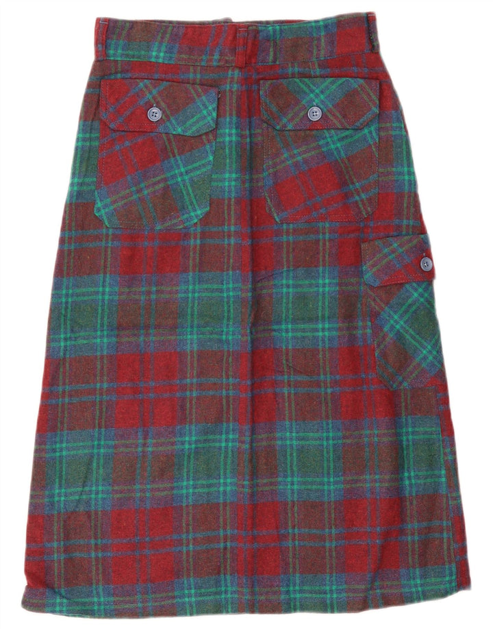 Vintage dame cargo nederdel IT 42 Medium W28 rød ternet uld