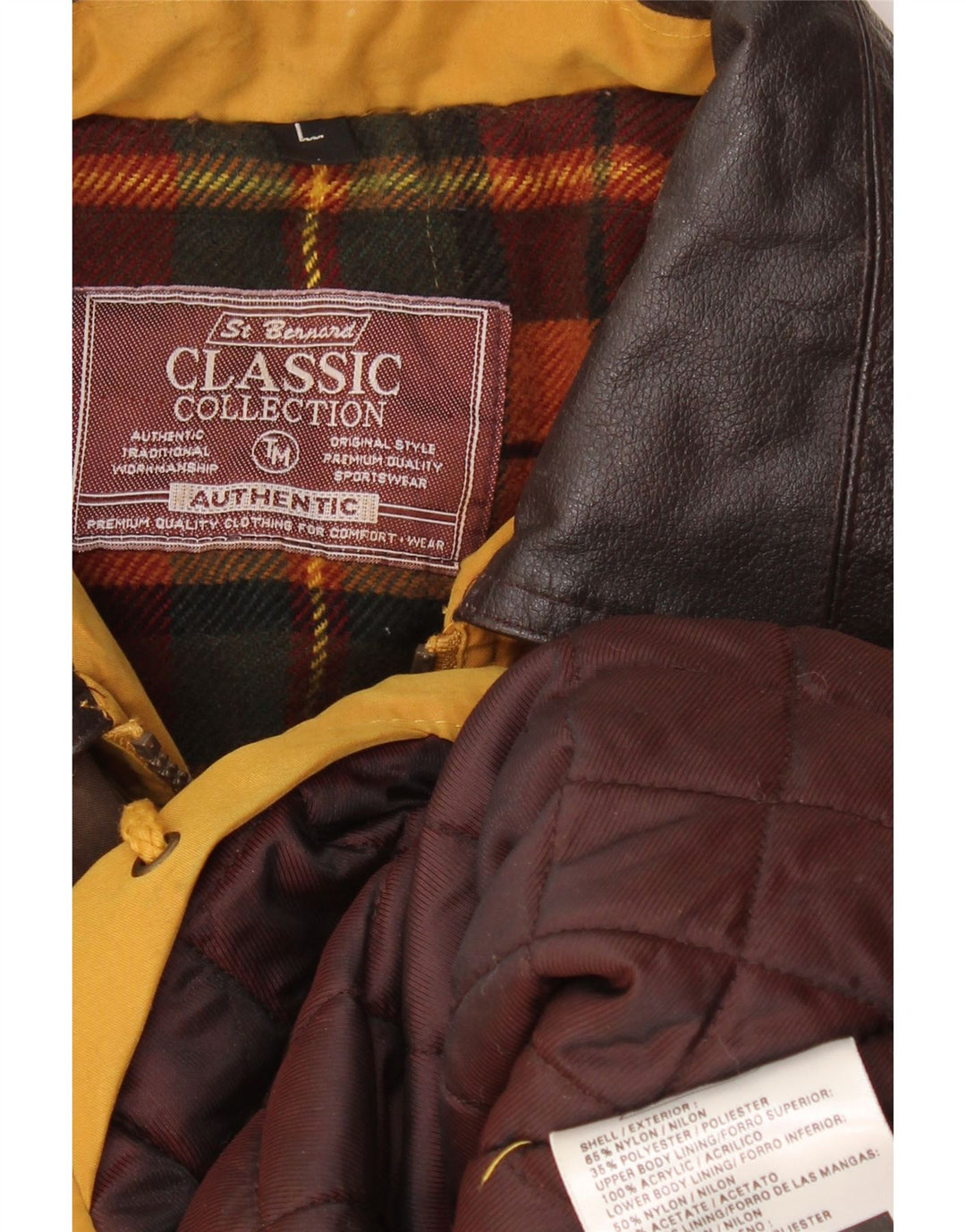 St. Bernard Herre Windbreaker Jacket UK 40 Stor Gul Nylon