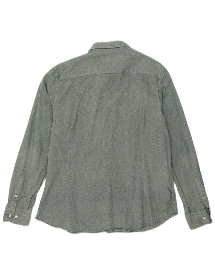 MASSIMO DUTTI Herreskjorte XL Grøn Bomuld
