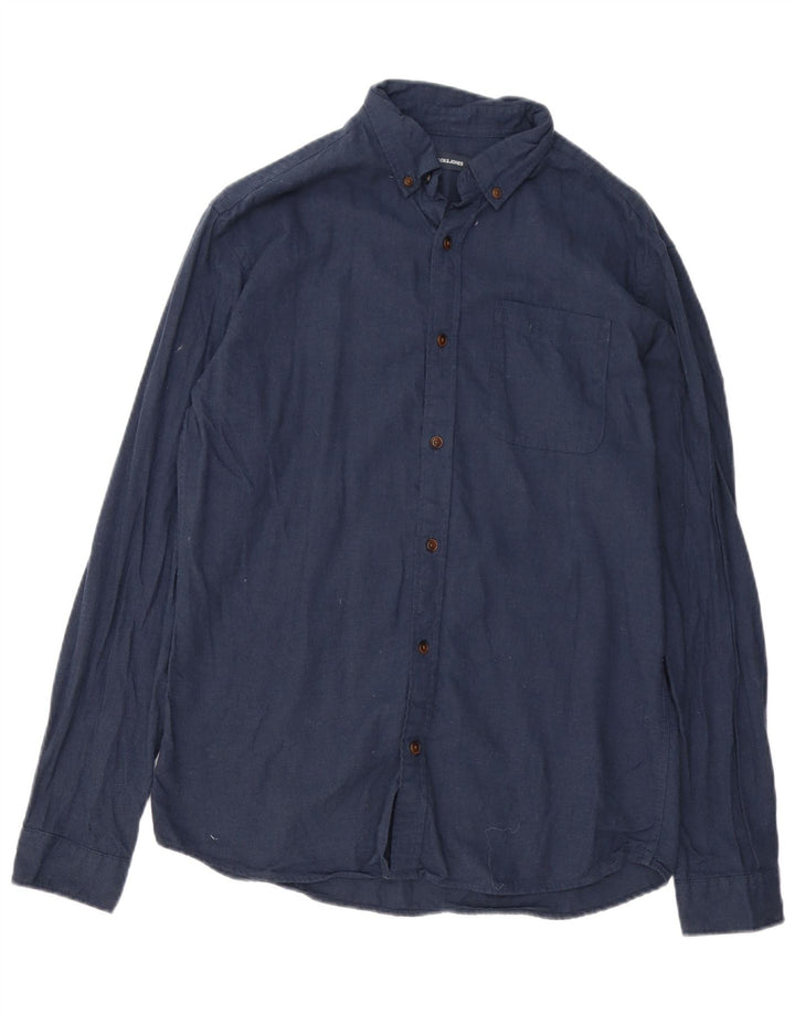Jack & Jones herreskjorte medium marineblå bomuld