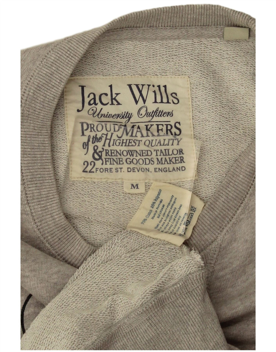 Jack Wills Herre Grafisk Sweatshirt Jumper Medium Grey Flecked Bomuld