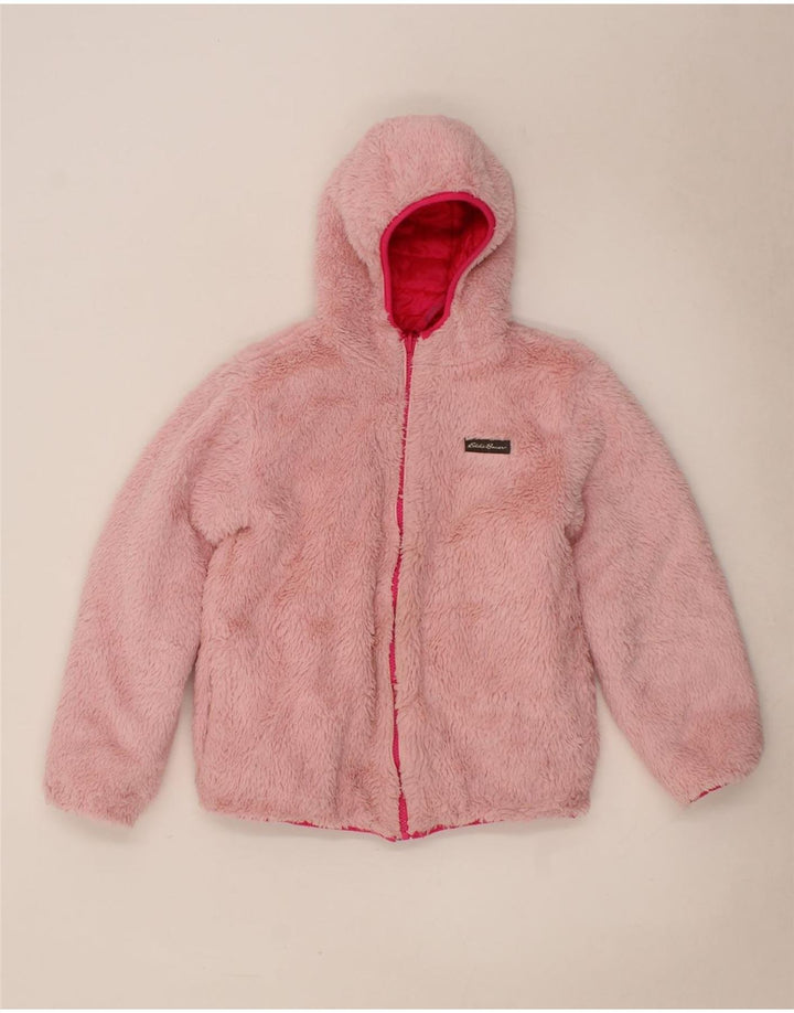 EDDIE BAUER Girls Padded Jacket 10-11 Years Medium Pink Colourblock Vintage Eddie Bauer and Second-Hand Eddie Bauer from Messina Hembry 