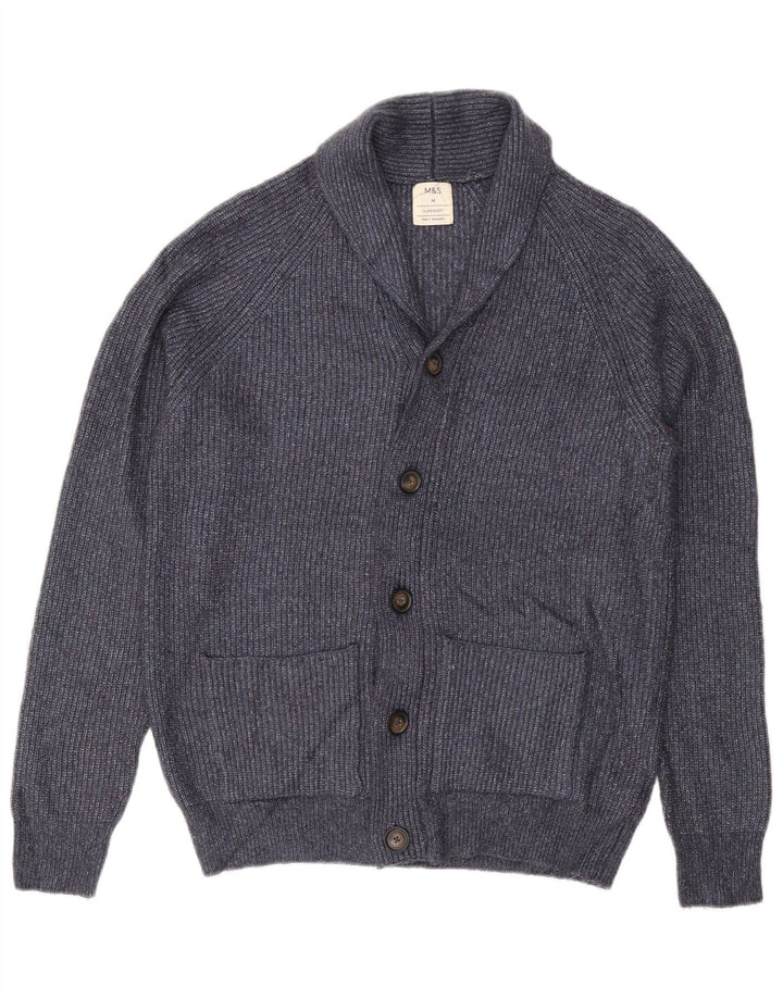 Marks & Spencer Herre cardigan sweater Medium Marineblå polyamid
