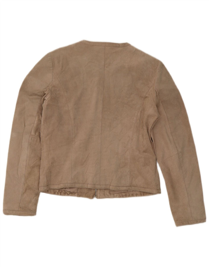 Conbipel Dame Ruskindsjakke IT 46 Large Beige Læder