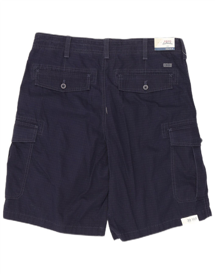 IZOD Herre Salt Water Cargo Shorts W33 Medium Navy Blue Bomuld