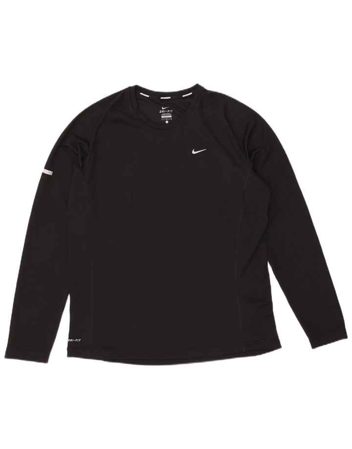 Nike Herre Dri Fit Top Langærmet Stor Sort Polyester