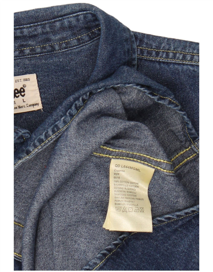 Lee Herre denimskjorte Stor blå bomuld