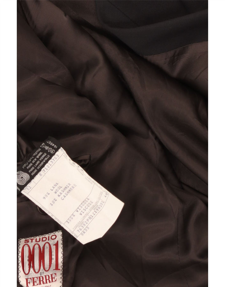 Ferre Herre Dobbeltradet Blazerjakke IT 52 XL Sort Virgin Wool