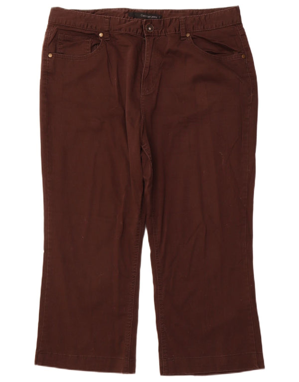 CALVIN KLEIN Lige capribukser til kvinder US 16 2XL W36 L22 Brun bomuld