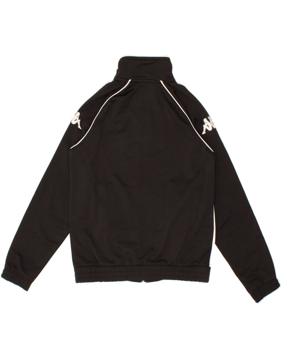 KAPPA Boys Graphic Tracksuit Top Jacket 9-10 Years Black Colourblock Vintage Kappa and Second-Hand Kappa from Messina Hembry 