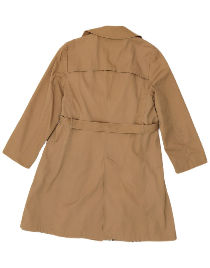Vintage Dame Dobbeltradet Trench Coat IT 50 XL Beige Polyester