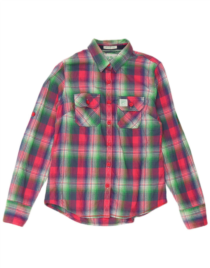 Superdry Dameskjorte UK 14 Large Pink Ternet Bomuld