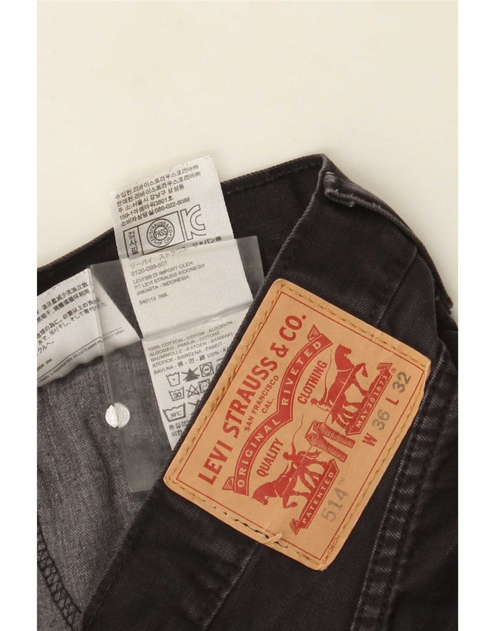 Levi's Herre 514 lige jeans W36 L32 sort bomuld