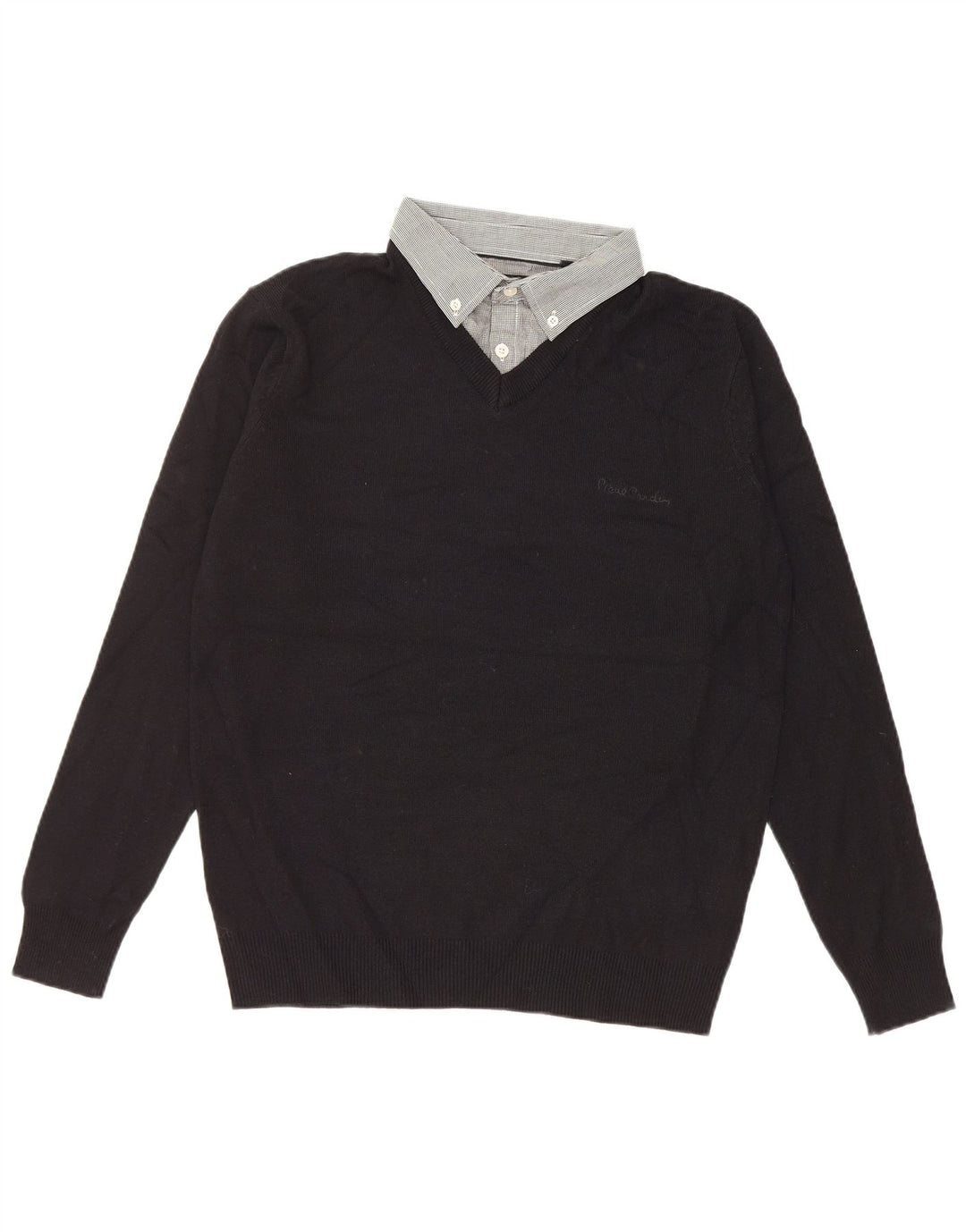 PIERRE CARDIN Herre V-hals sweater Stor Sort Akryl