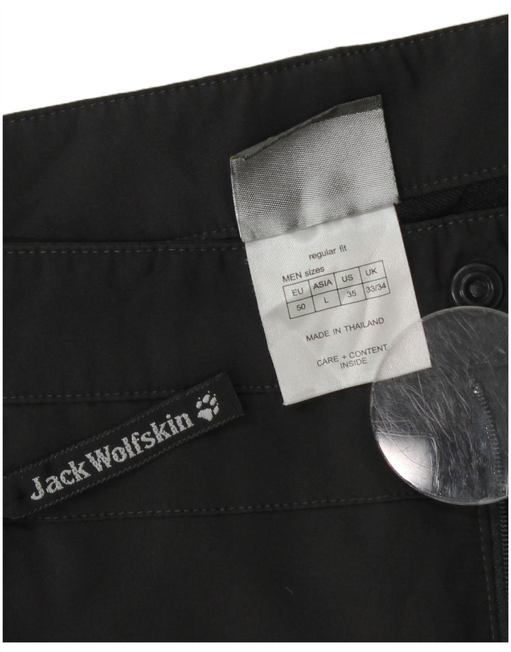 JACK WOLFSKIN Herre Cargo Bermuda Shorts W33 Medium Sort Polyester