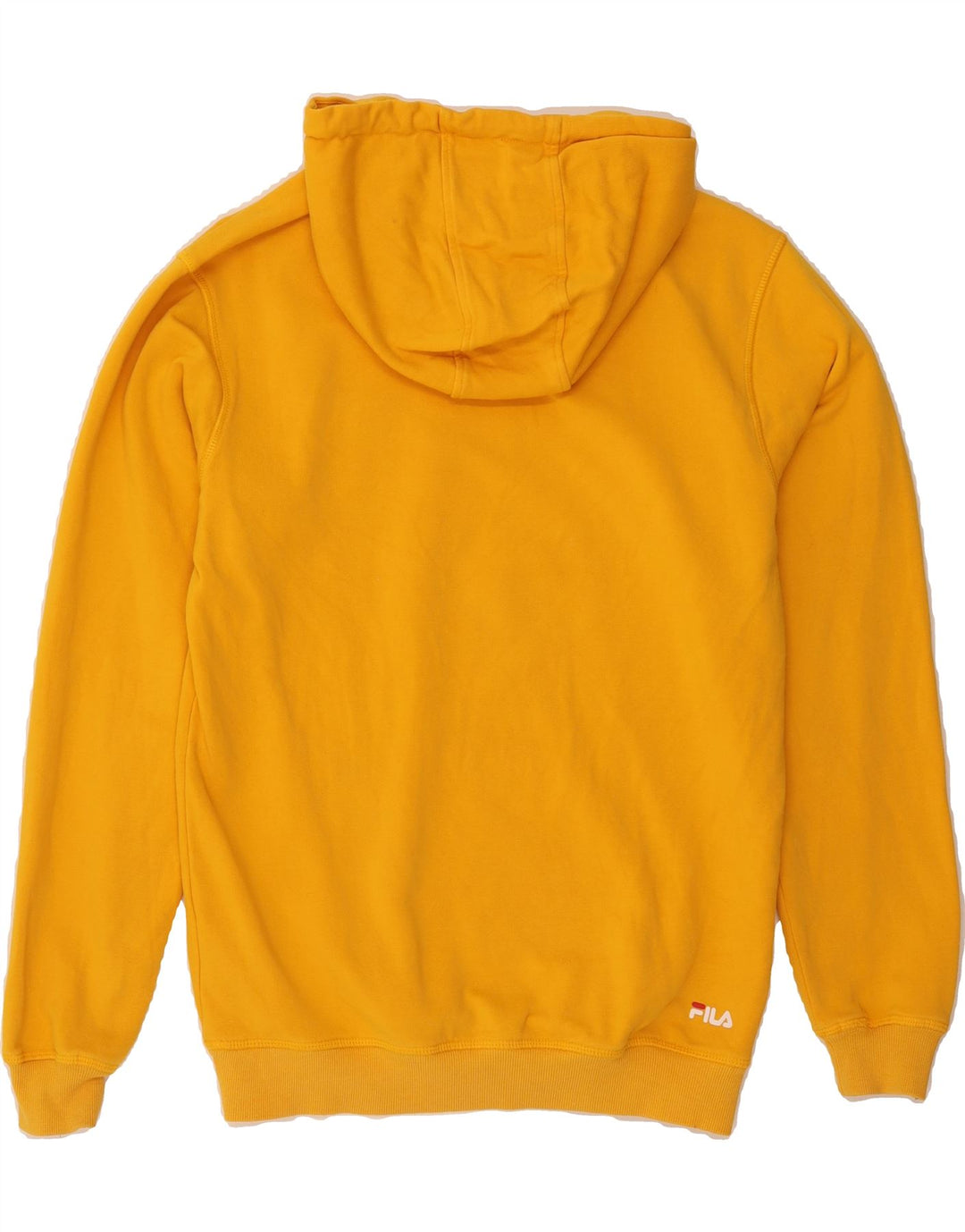 FILA Mens Graphic Hoodie Jumper Small Yellow Cotton Vintage Fila and Second-Hand Fila from Messina Hembry 