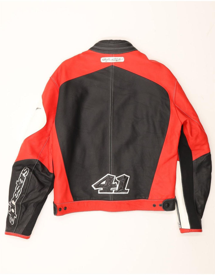 Alpinestars Herre Graphic Racing Jacket UK 38 Medium Red Colourblock Biker