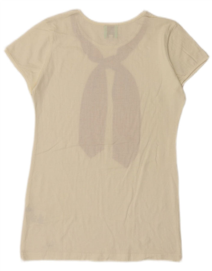 Paul Smith Grafisk T-shirt top til kvinder UK 12 Medium hvid bomuld