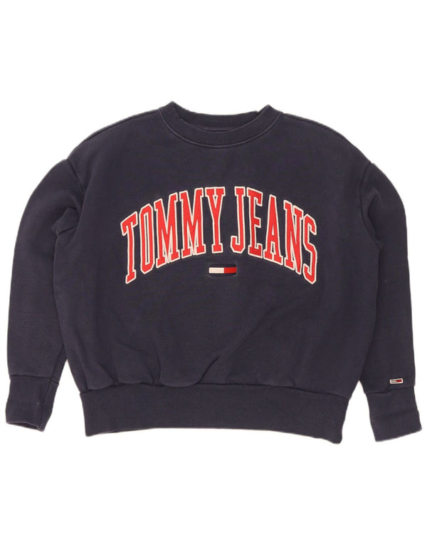 Tommy Hilfiger Graphic Sweatshirt Jumper UK 10 Small Navy Blue