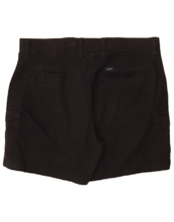 Lee Womens Mid Rise Relaxed Fit Cargo Shorts US 8 Medium W30 Black Bomuld