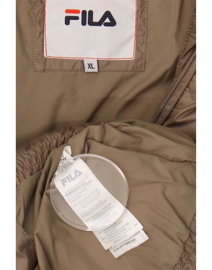 FILA Womens Hooded Padded Jacket UK 18 XL Brown Polyester Vintage Fila and Second-Hand Fila from Messina Hembry 