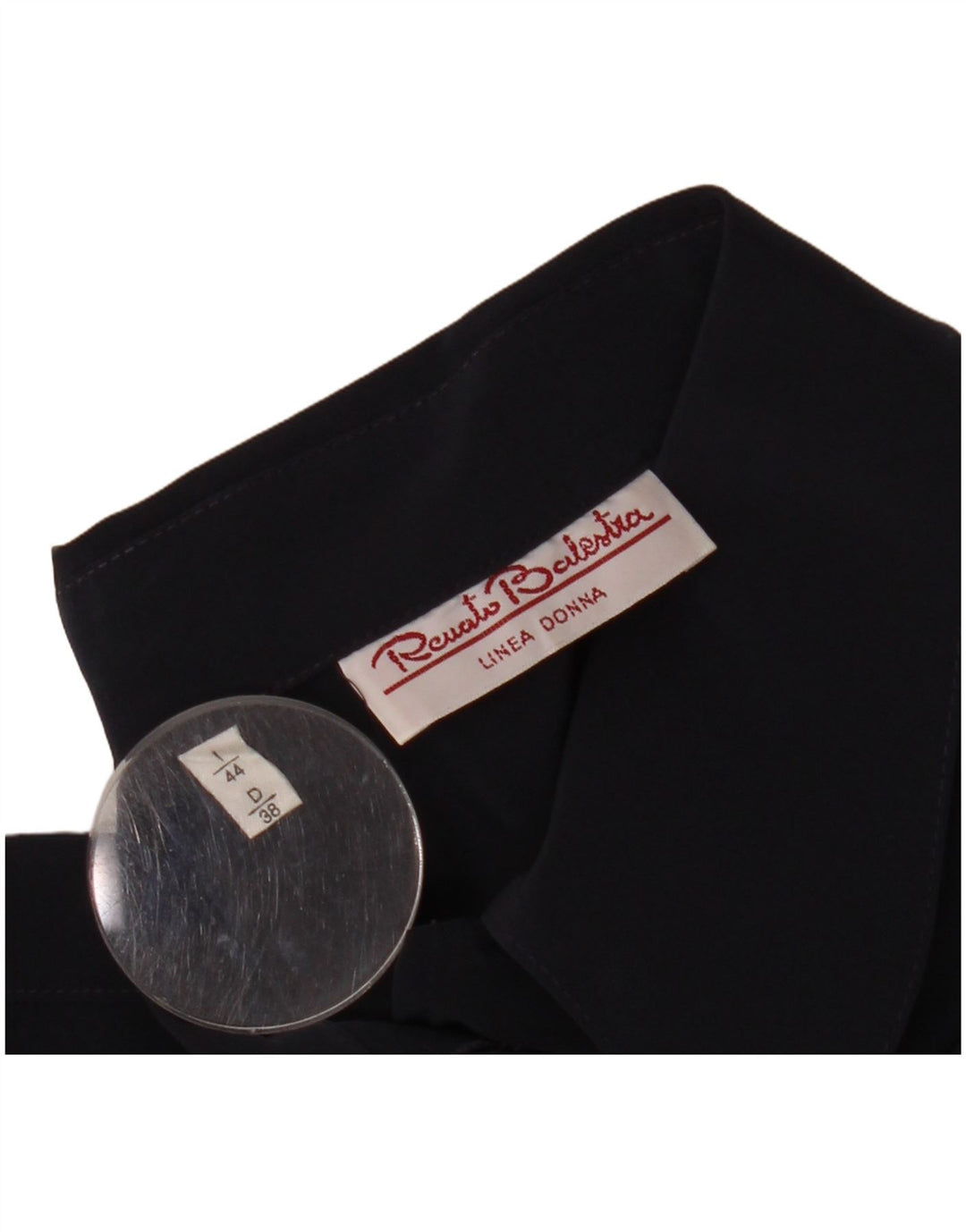 RENATO BALESTRA Kortærmet skjortebluse til kvinder IT 44 Medium Marineblå