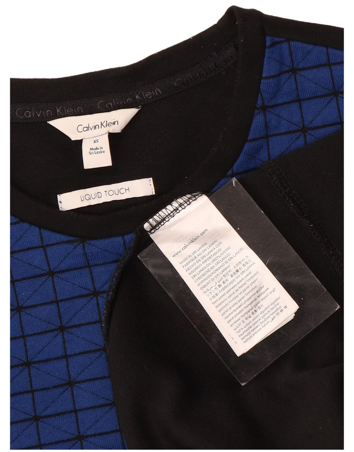 CALVIN KLEIN Sweatshirt til mænd XS Blå geometrisk bomuld