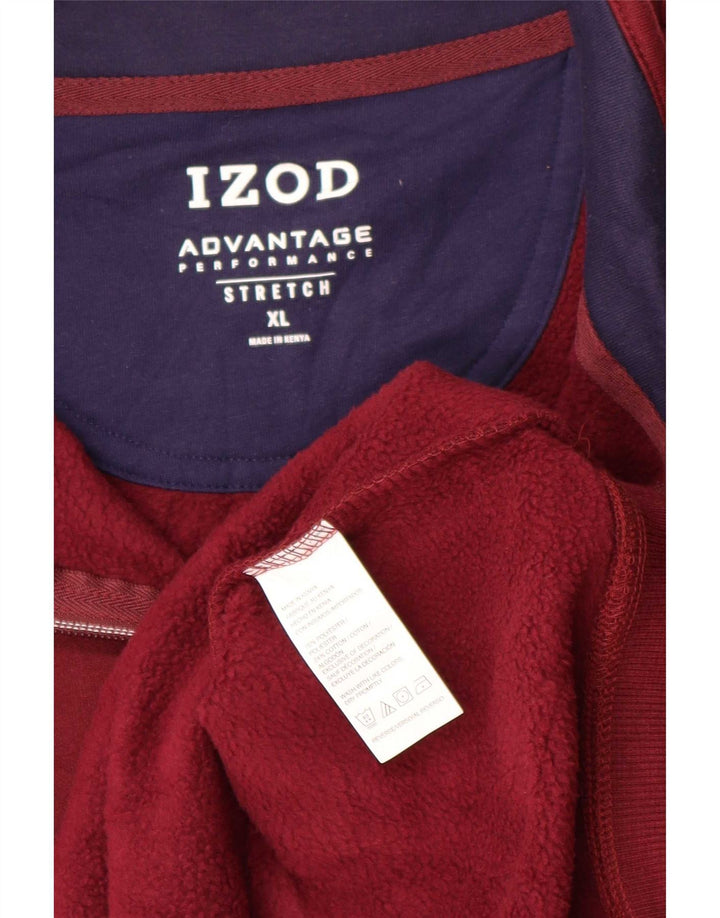 Izod Sweatshirt med lynlås til mænd XL rødbrun polyester