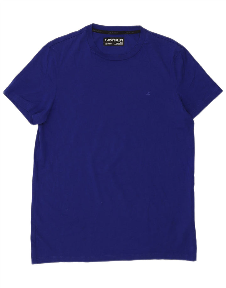 Calvin Klein Herre T-Shirt Top Lille Blå Bomuld