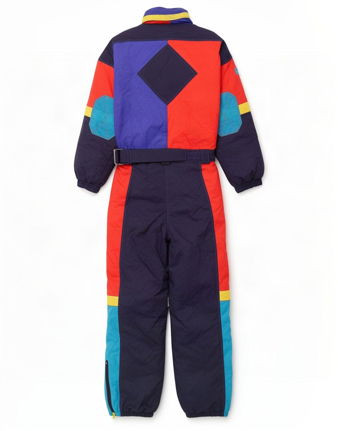Vintage Ski Jumpsuit til drenge 13-14 år Navy Blue Colourblock Polyester