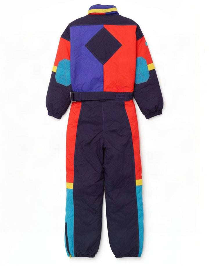 Vintage Ski Jumpsuit til drenge 13-14 år Navy Blue Colourblock Polyester