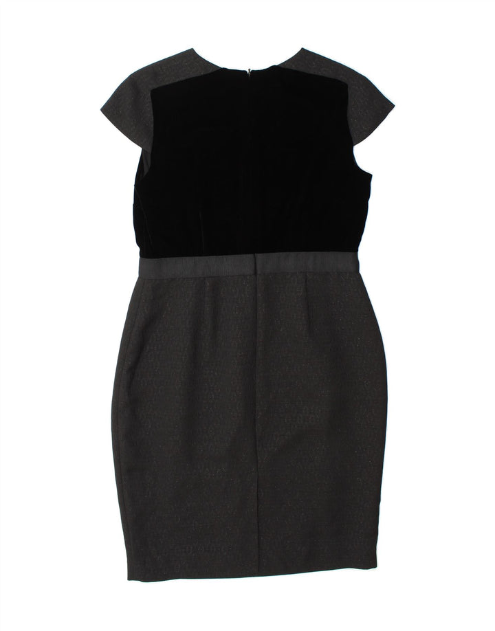 FENN WRIGHT MANSON Womens Bodycon Dress UK 14 Medium Black Colourblock Vintage Fenn Wright Manson and Second-Hand Fenn Wright Manson from Messina Hembry 