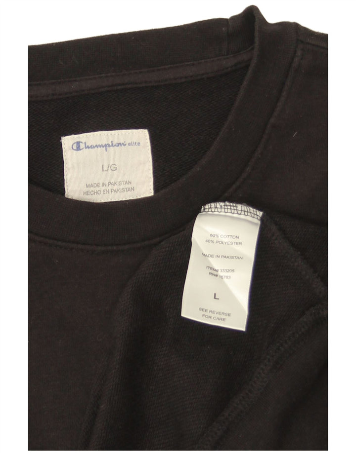 Champion Herre Grafisk Sweatshirt Jumper Stor Sort Bomuld