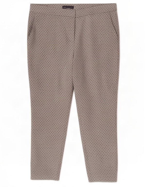 Marks & Spencer Dame Cropped Trousers UK 16 Large W36 L25 Grå Geometrisk