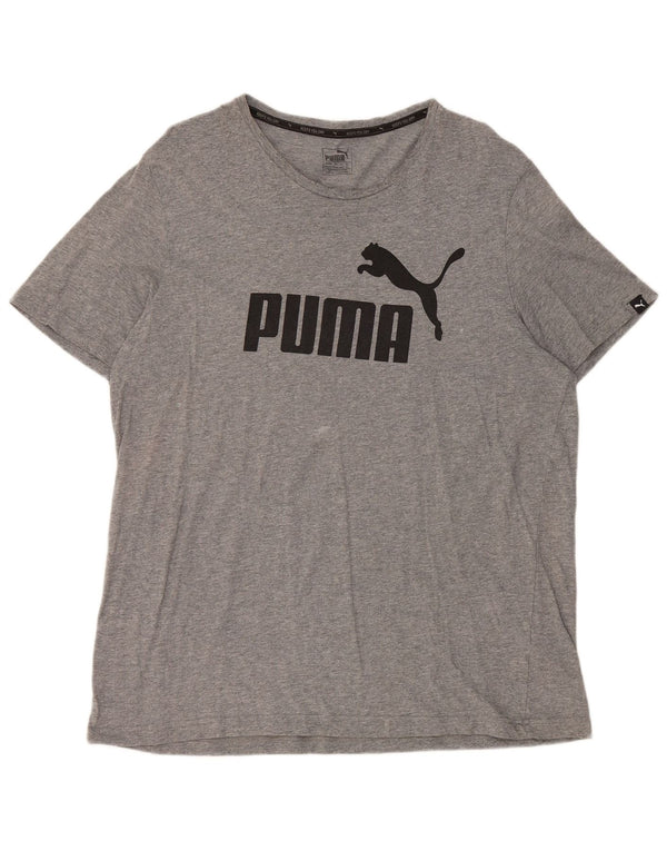 Puma Herre grafisk T-shirt Top 2XL Grå Flecked Bomuld