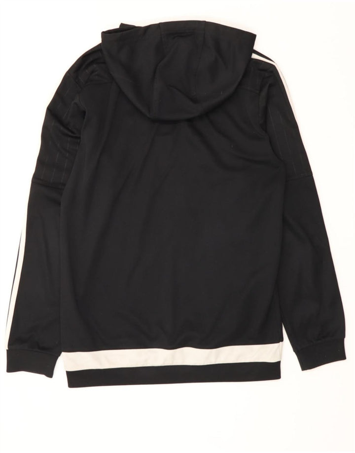 ADIDAS Mens Hoodie Jumper Small Black Polyester Vintage Adidas and Second-Hand Adidas from Messina Hembry 