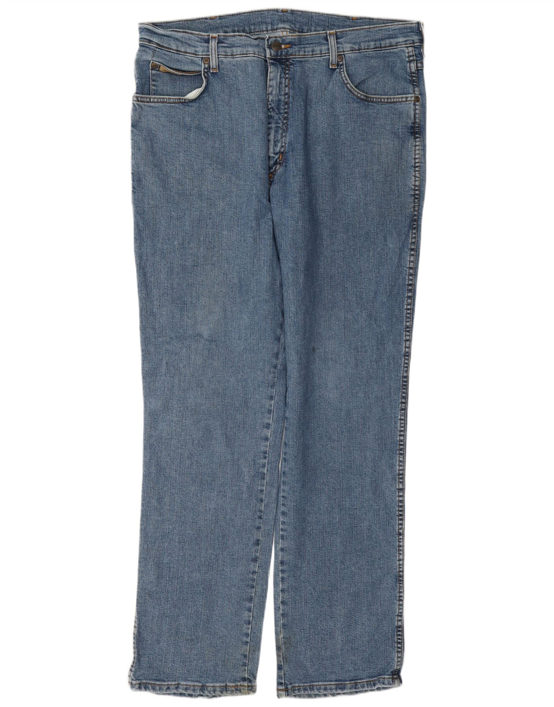 Wrangler Herre Texas Stretch Straight Jeans W38 L32 Blå Bomuld