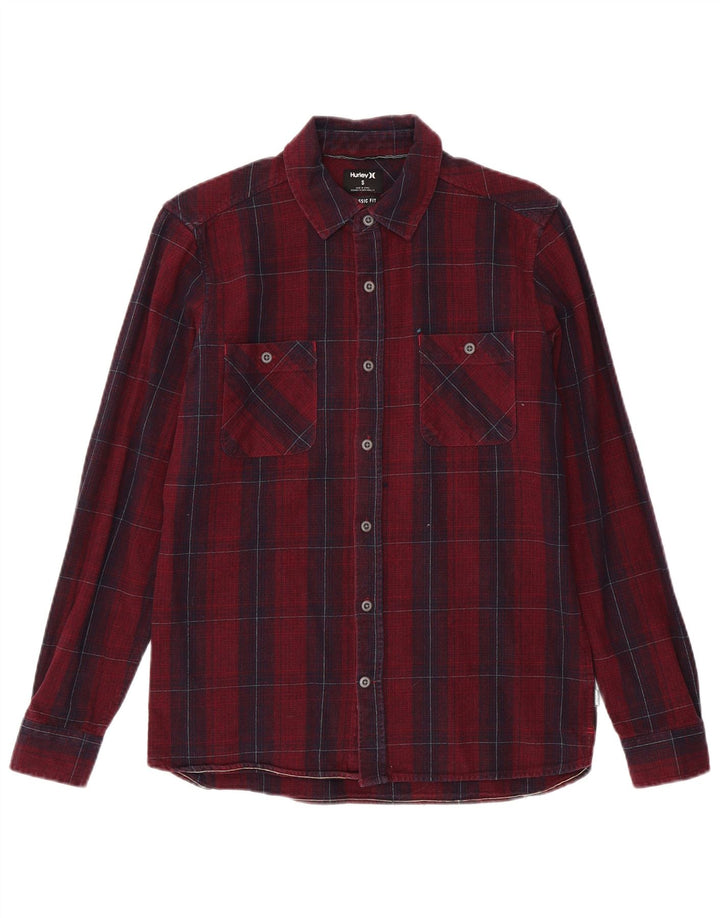 Hurley Herre Classic Fit Flanelskjorte Lille rødbrun ternet bomuld