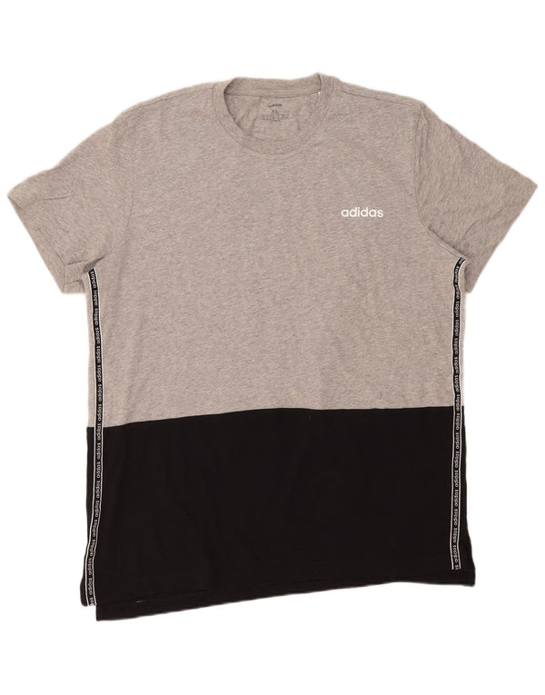 Adidas Herre grafisk T-shirt Top XL Grå Colourblock Bomuld