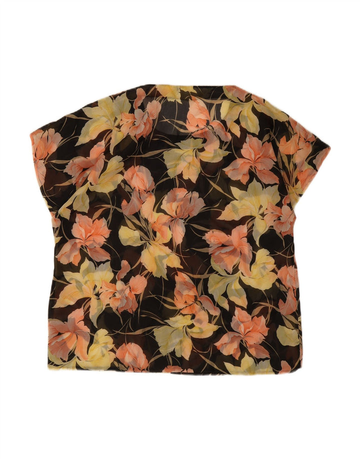 VINTAGE Womens Blouse Top UK 14 Large Multicoloured Floral
