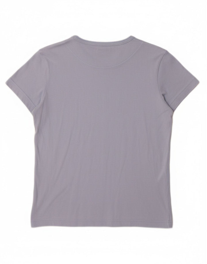 CHAMPION Womens Graphic T-Shirt Top UK 12 Medium Blue Cotton
