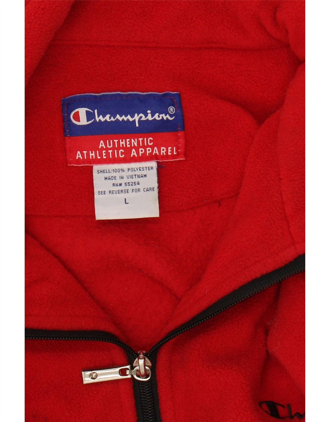 CHAMPION Mens Zip Neck Fleece Jumper Large Red Polyester Vintage Champion and Second-Hand Champion from Messina Hembry 