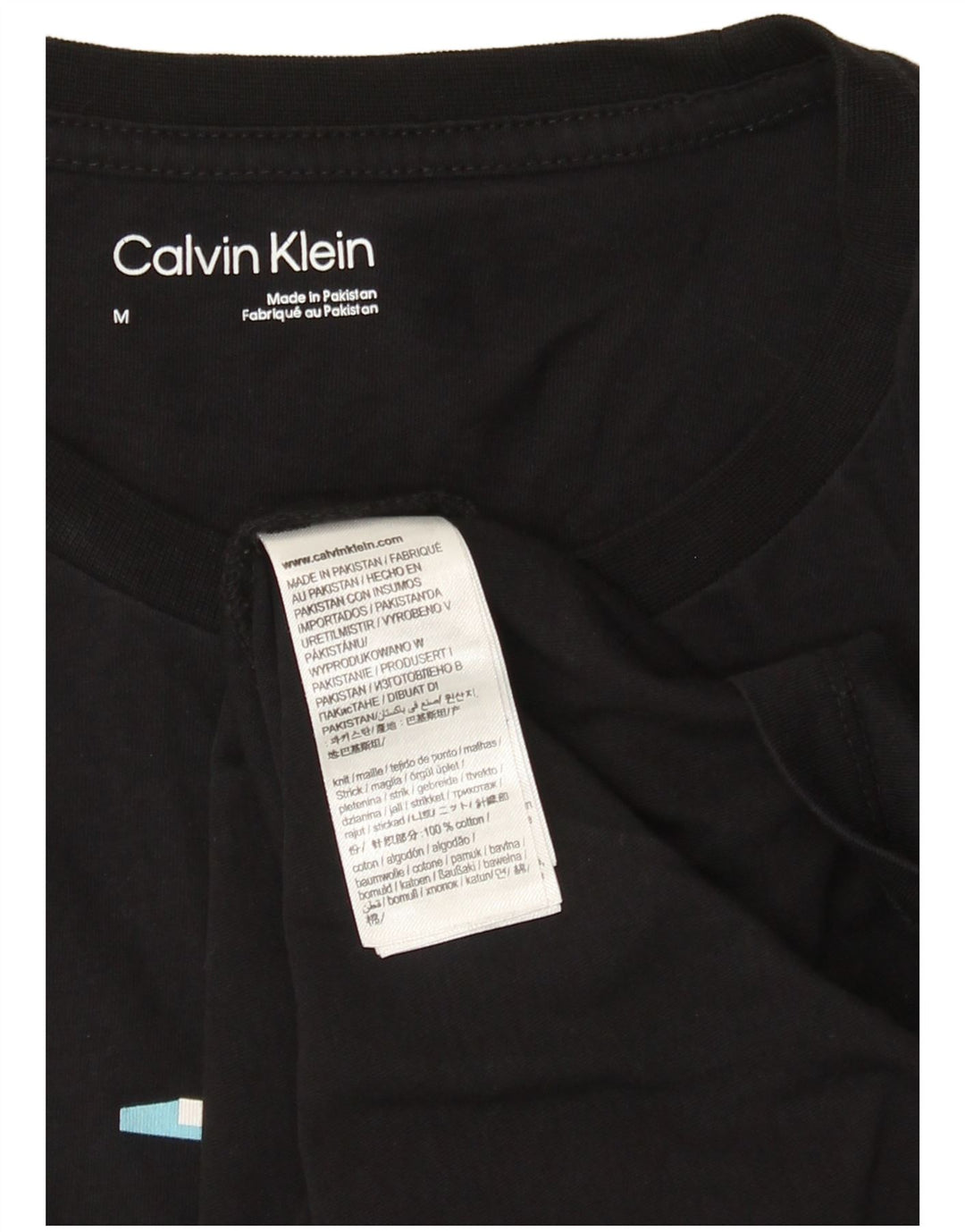 Calvin Klein Herre grafisk T-shirt Top Medium Sort Bomuld