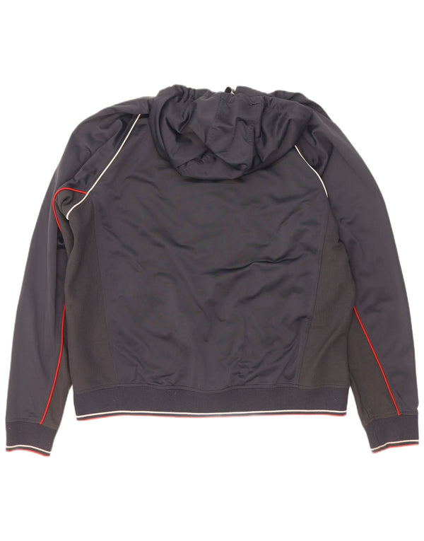 Asics Mens Zip Hoodie Sweater XL Navy Blue Colourblock