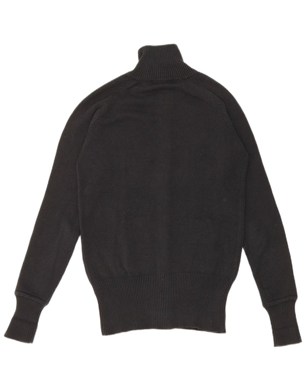 Zara Dame Cardigan Sweater UK 12 Medium Sort Bomuld