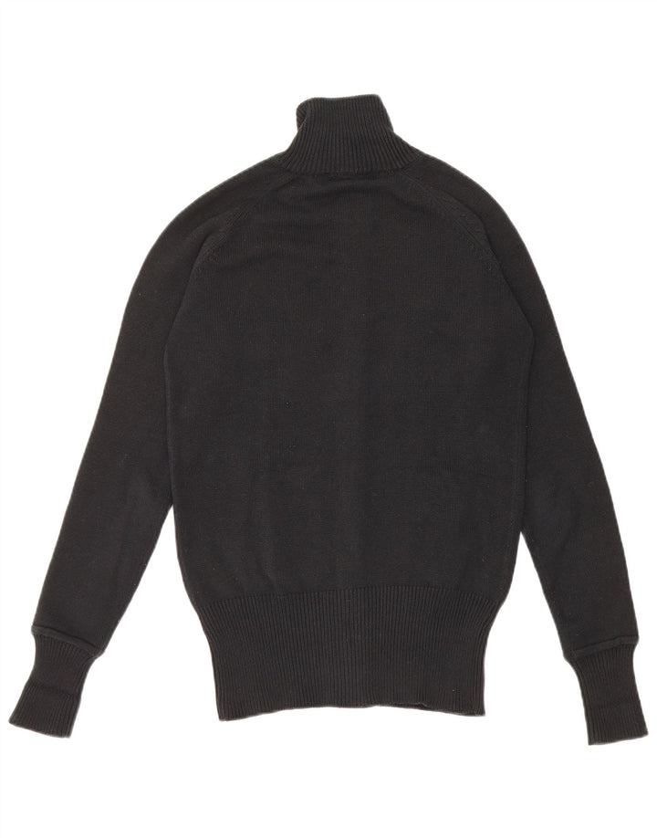 Zara Dame Cardigan Sweater UK 12 Medium Sort Bomuld