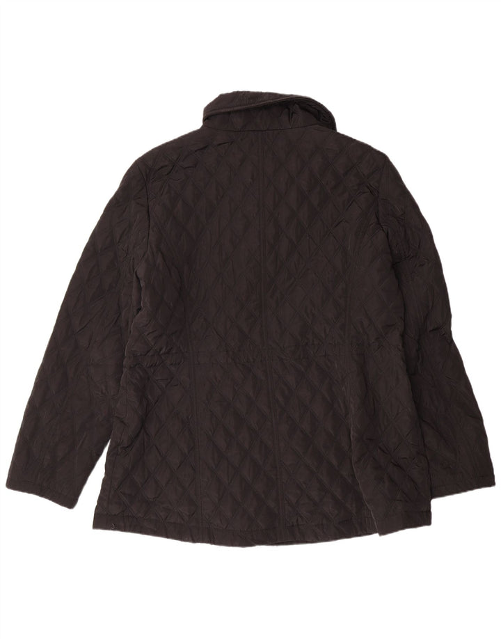 MICHAEL KORS Womens Quilted Jacket UK 18 XL Black Polyester