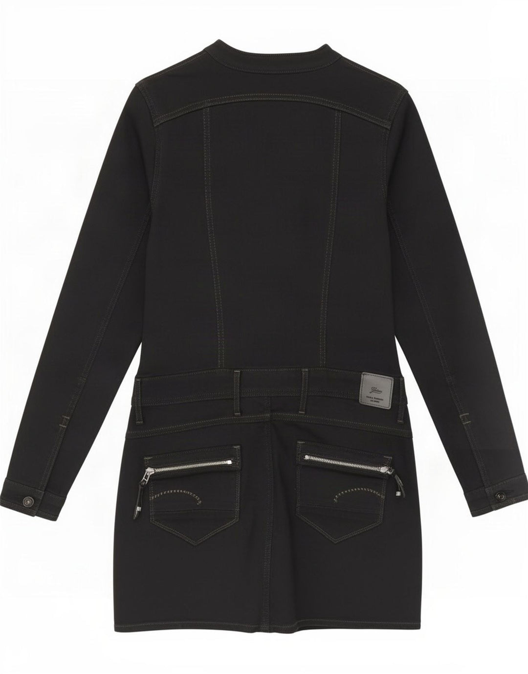 G-Star Dame Langærmet Basic Kjole UK 12 Medium Sort Bomuld
