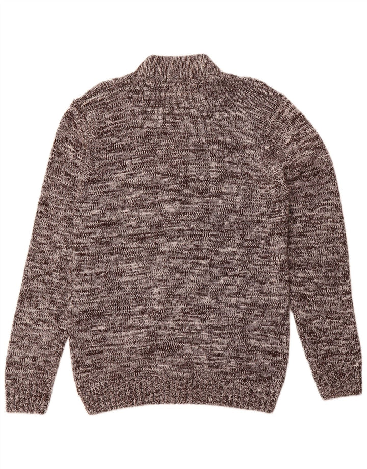 Vintage herre cardigan sweater Stor brun flækket bomuld
