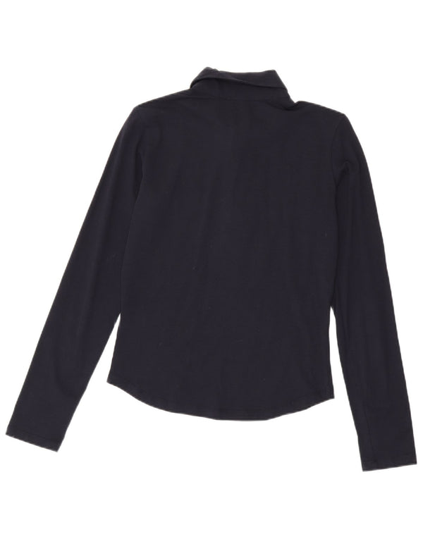 Bikkembergs Dame Pullover Shirt UK 12 Medium Navy Blue Bomuld